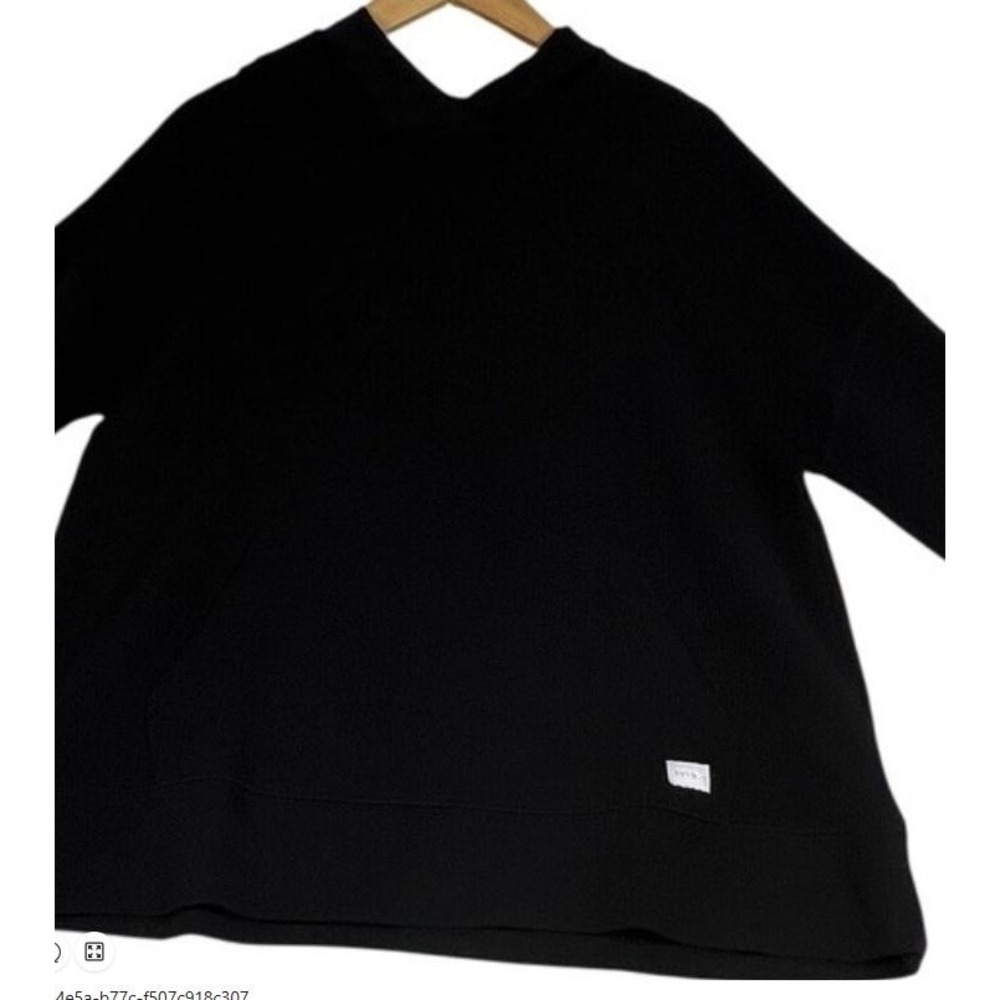 Soybu Black Textured Long Sleeve Hoodie Kangaroo Pocket Size Small 1805036